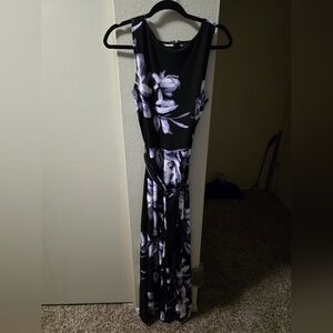 Worthington Black and Purple Floral Jumpsuit